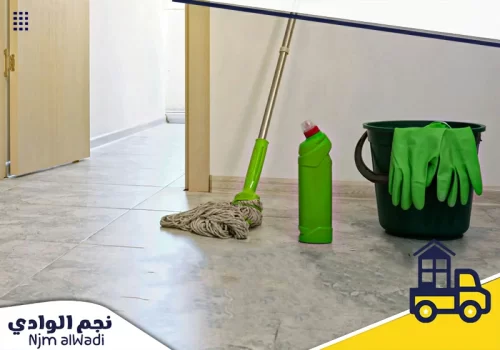 شركة تنظيف ببيشة 0501044966 تنظيف المنازل. أدوات تنظيف شامل مع ممسحة ومواد كيميائية لتعقيم الأرضيات بسرعة.